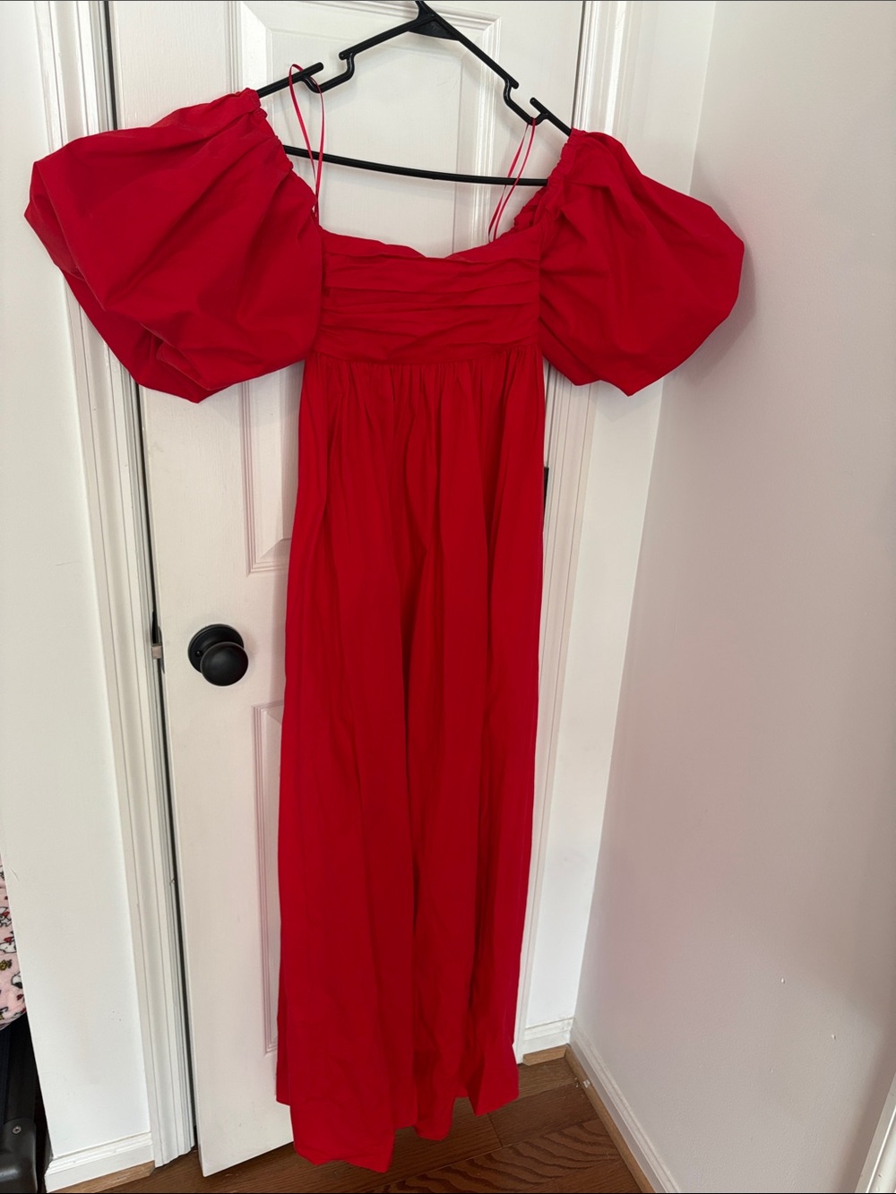 Caroline Constas Red Puff-Sleeve Maxi Dress